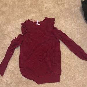 Open shoulder sweater
